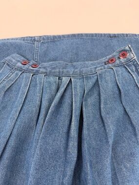 Vintage Calvin Klein Sport Pleated Denim Midi Skirt Made in USA 4
